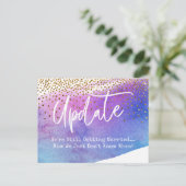 Carte Postale Mise à jour du Mariage différé Confetti & Aquarell (Debout devant)