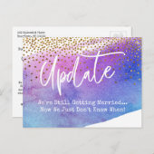 Carte Postale Mise à jour du Mariage différé Confetti & Aquarell (Devant / Derrière)