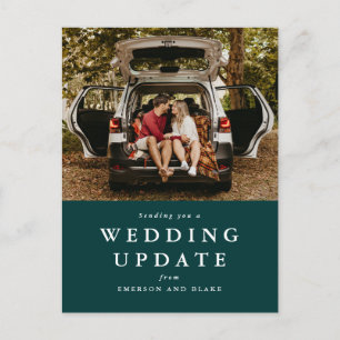 Carte Postale Mise à jour du mariage modifier la date photo vert