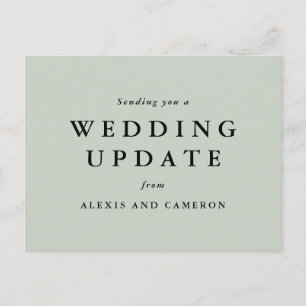 Carte Postale Mise à jour du mariage modifier la date saute vert