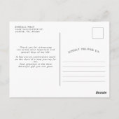 Carte Postale Mise en surbrillance minimale de la photo | Merci  (Dos)