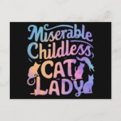 Carte Postale Misérable chatte sans enfant dame (Devant)