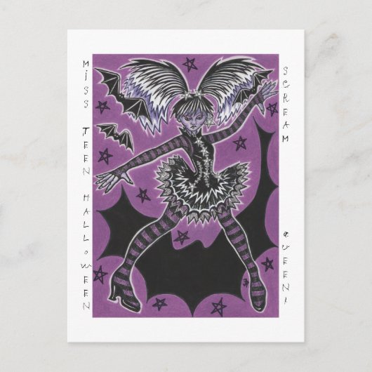 Carte postale Miss Ado Halloween (Devant)