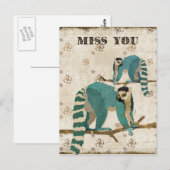 Carte postale Miss Azure Lemurs (Devant / Derrière)