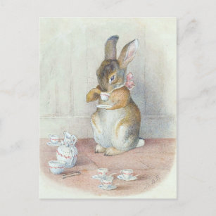 Carte Postale Miss Bunny Boire Du Thé