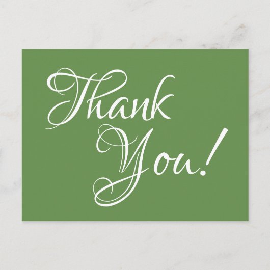 Carte Postale Miss Merci de calligraphie verte et blanche (Devant)