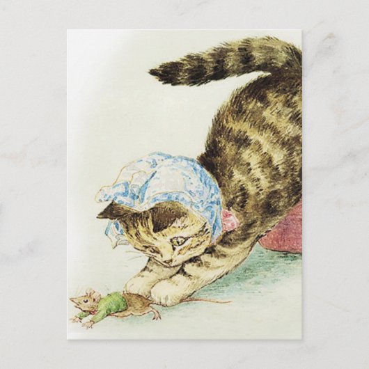 Carte Postale “Miss Moppet Chases a Mouse” by Beatrix Potter (Devant)