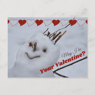 Carte Postale Miss Snowman amoureux CC1199 Funny Valentine