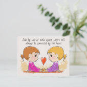 Carte postale Miss You Soeur Cute (Debout devant)