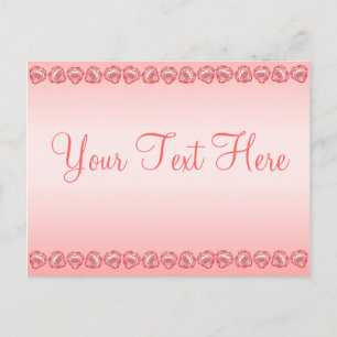 Carte Postale Miss You Tattered Heart Pink Ombre Texte Modèle