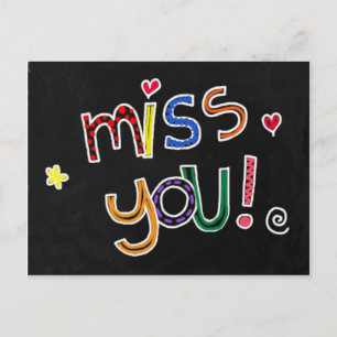 Carte postale Miss You - vous manquant