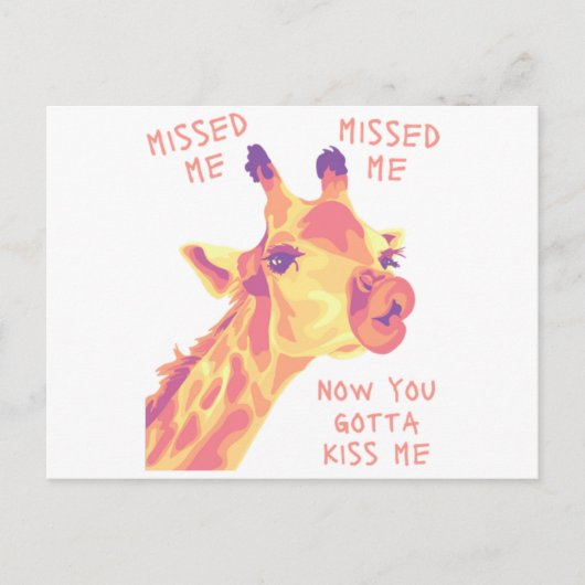 Carte Postale Missed Me Giraffe Kiss (Devant)