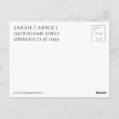 Carte Postale "Missing You", gouttelette d'eau sur feuille de ba (Dos)