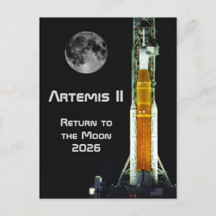 Carte Postale Mission Artemis II sur la Lune