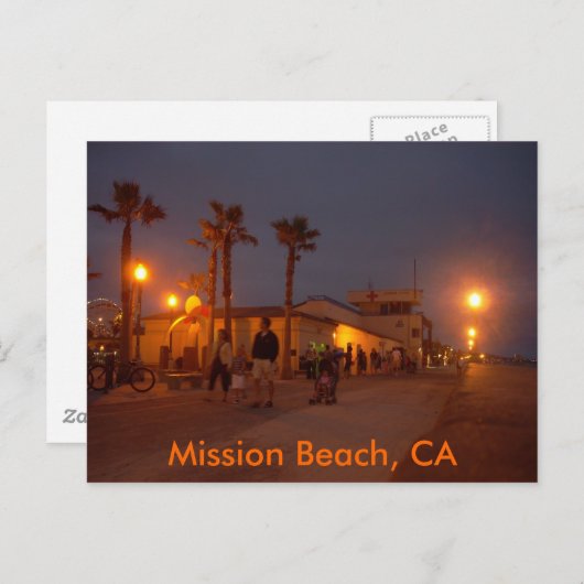 Carte Postale Mission Beach, CA (Devant / Derrière)