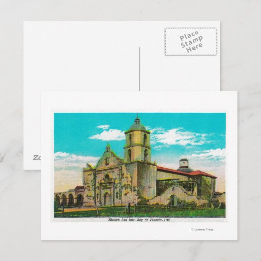 Carte Postale Mission San Luis, Rey de FranciaOceanside, CA (Devant / Derrière)
