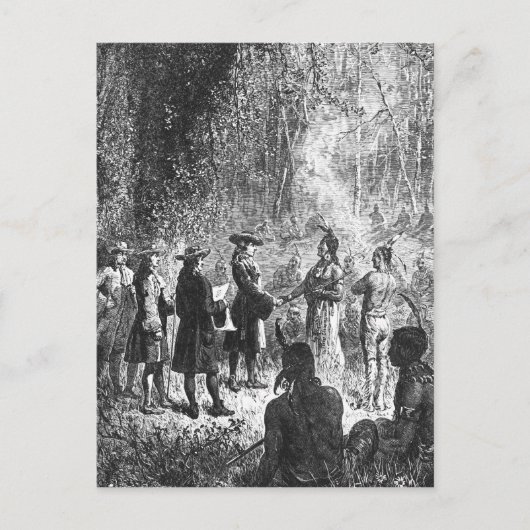 Carte Postale Missionnaires moraves parmi les Indiens (Devant)