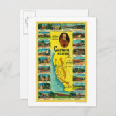 Carte Postale Missions espagnoles de Californie (Devant / Derrière)