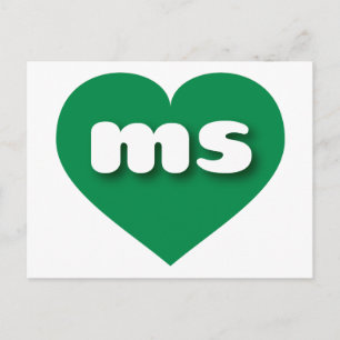 Carte Postale Mississippi coeur vert - J'aime mme