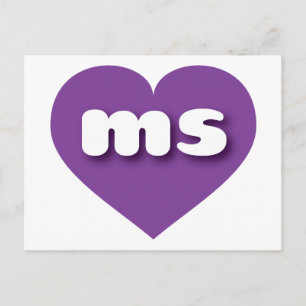 Carte Postale Mississippi coeur violet - J'aime mme