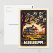 Carte Postale Mississippi | Esprit patriotique Vintage (Devant / Derrière)