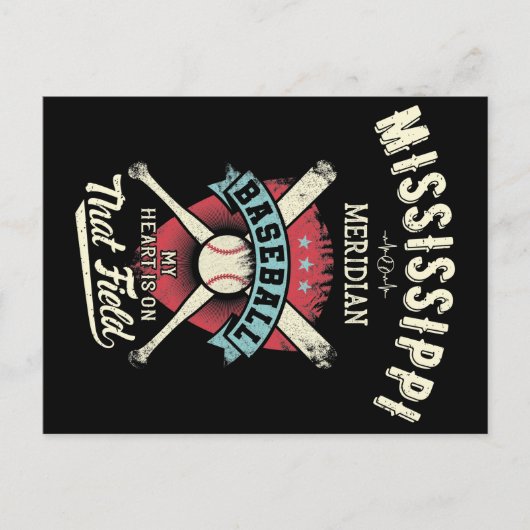 Carte Postale Mississippi Meridian Baseball (Devant)