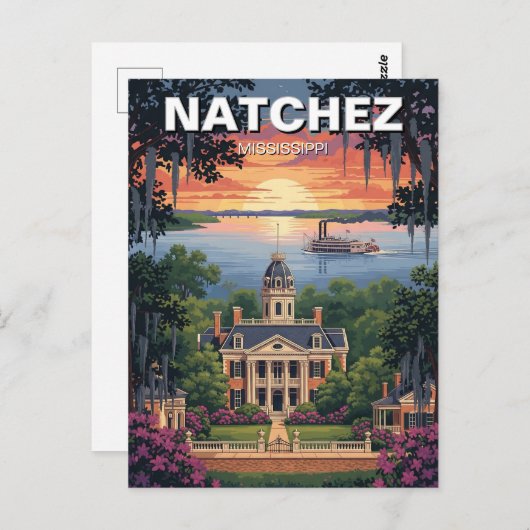 Carte Postale Mississippi Natchez Travel (Devant / Derrière)