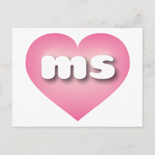 Carte Postale Mississippi rose faux coeur - I love ms