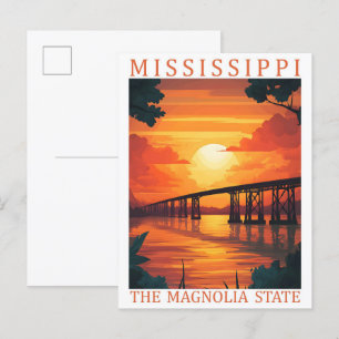 Carte Postale MIssissippi the Magnolia State USA Travel Place