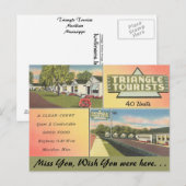 Carte Postale Mississippi, Touristes du triangle, Méridien (Devant / Derrière)