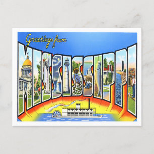 Carte postale Mississippi Vintage Big Letters
