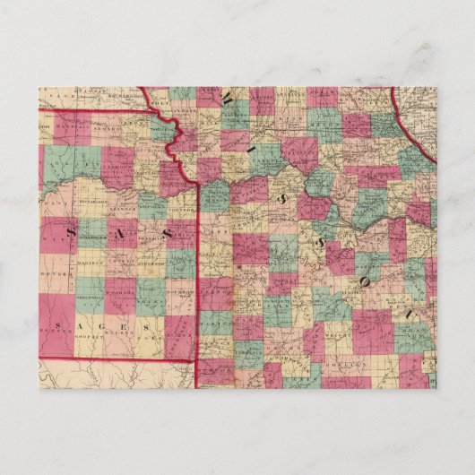 Carte Postale Missouri et Kansas (Devant)