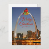 Carte Postale Missouri Gateway Arch Joyeux Noël (Devant / Derrière)