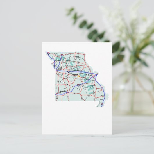 Carte postale Missouri Interstate Map (Debout devant)