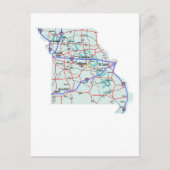 Carte postale Missouri Interstate Map (Devant)