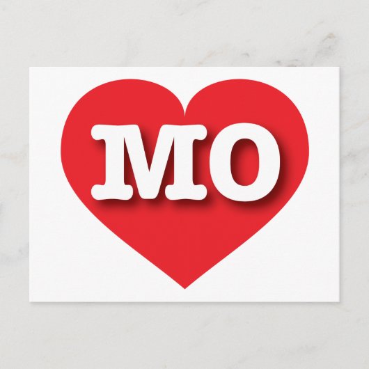 Carte Postale Missouri Red Heart - J'aime MO (Devant)
