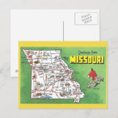 Carte postale Missouri State Map (Devant / Derrière)