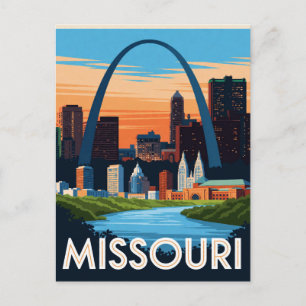 Carte Postale Missouri USA Villes de la porte d'entrée Midwest V