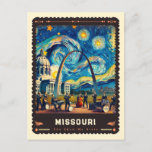 Carte Postale Missouri | Vincent Van Gogh inspiré<br><div class="desc">Découvrez le charme du Show-Me State avec le "Missouri" | Vincent van Gogh Inspiré Carte Postale." Cette carte postale présente une représentation époustouflante des divers paysages du Missouri - des rues animées de Saint-Louis aux montagnes sereines d'Ozark, tout au long du style expressif et dynamique de Vincent van Gogh. Les...</div>