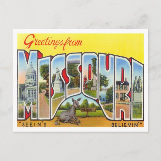 Carte postale Missouri Vintage Big Letters (Devant)
