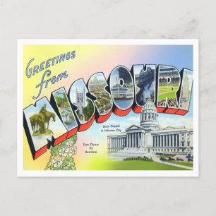 Carte postale Missouri Vintage Big Letters