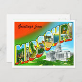 Carte postale Missouri Vintage Big Letters (Devant / Derrière)