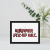 Carte Postale Mister Fix-It All Wooden Text Design (Debout devant)