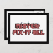 Carte Postale Mister Fix-It All Wooden Text Design (Devant / Derrière)
