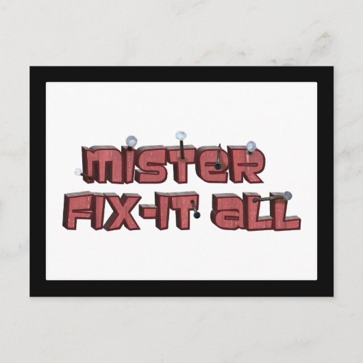 Carte Postale Mister Fix-It All Wooden Text Design (Devant)