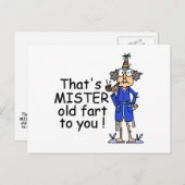 Carte Postale Mister Old Fart Humour d'anniversaire (Devant / Derrière)
