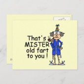 Carte Postale Mister Old Fart Humour d'anniversaire (Devant / Derrière)