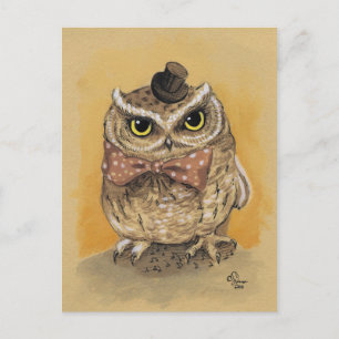 Carte Postale Mister Owl Dapper Gent