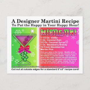 Carte postale Mistle-Tini Martini de Noël Recette