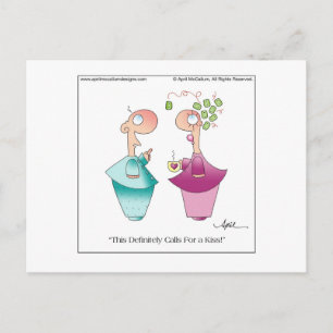 Carte Postale MISTLETOE Cartoon Postcard par April McCallum